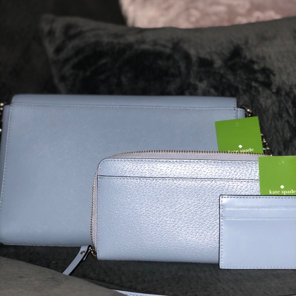 Cute Blue Crossbody bag with two wallets